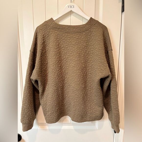 Nwt Madewell Flower Puff-Jacquard Crop Cardigan Brown Tan Jacket - Picture 4 of 8